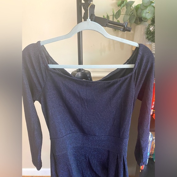 BTFBM Women Off Shoulder Bodycon Dress with Slit Glitter Ball Gown Maxi Dress S - Picture 7 of 13